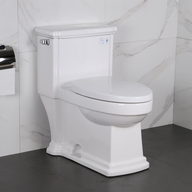 KDK HOME Elongated DualFlush Round OnePiece Toilet with Soft Closing